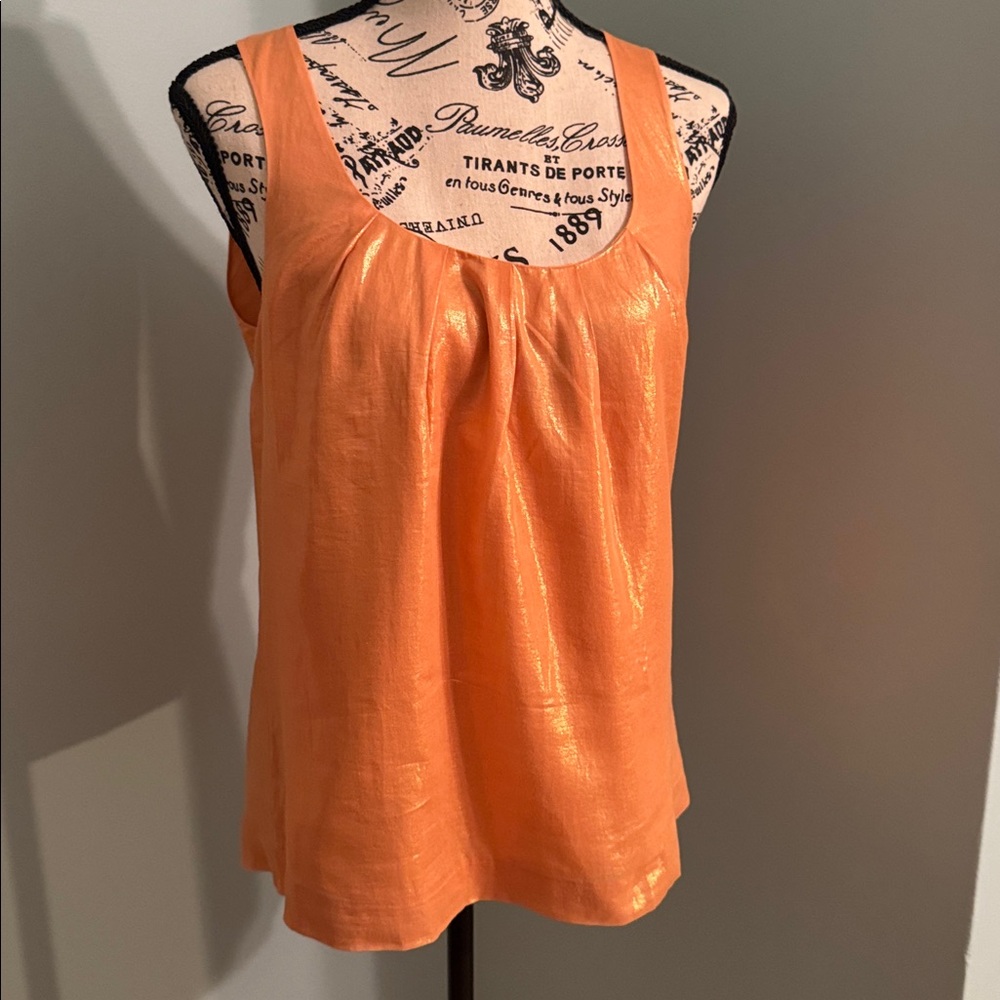 J Crew pumpkin colored shimmer top